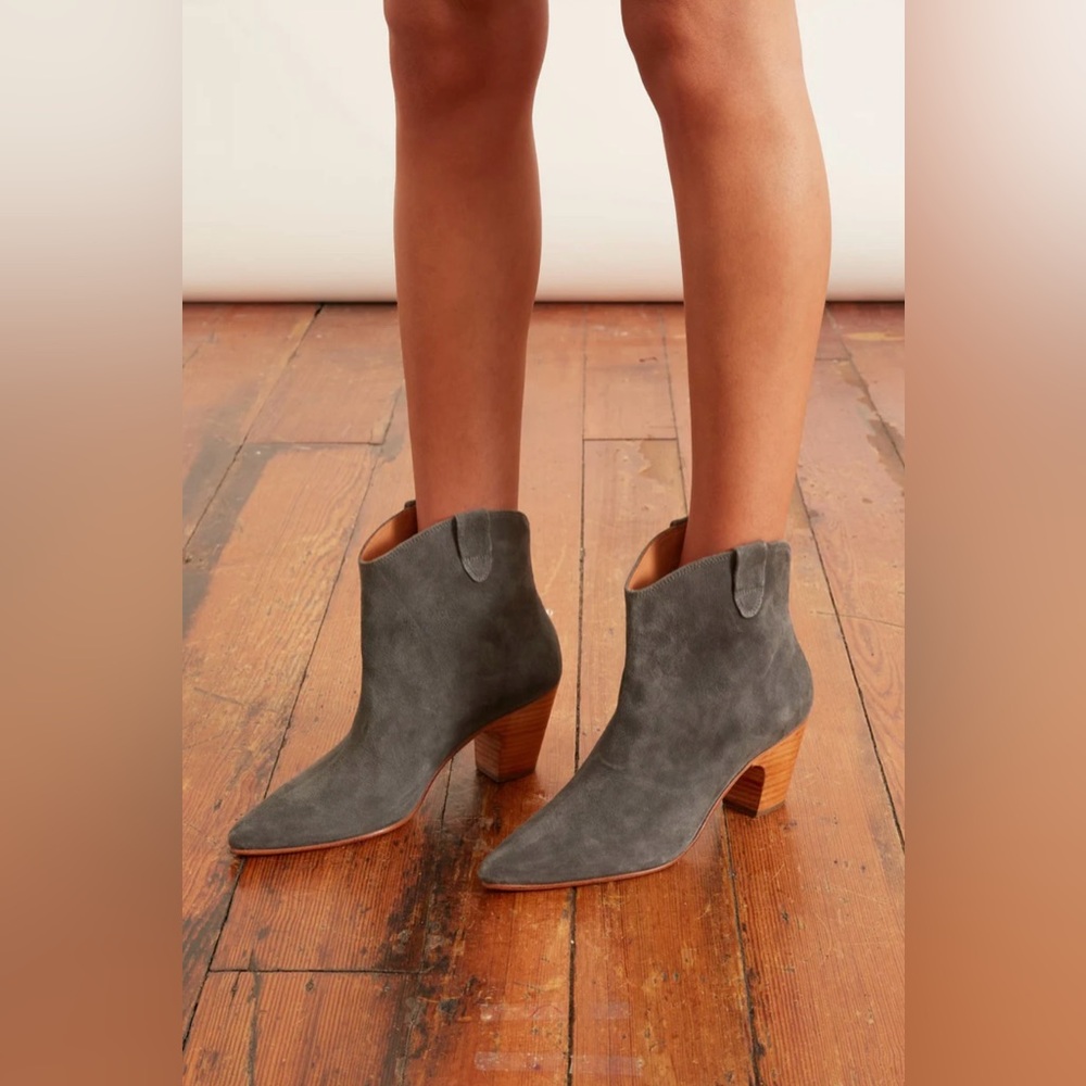 Rachel Comey | Tuo Suede Western Boot in Grey | 7.5